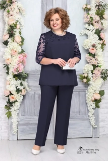Tmavě modrý elegantní společenský kostýmek "Sheryl"