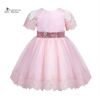 Růžové šatičky pro malé holčičky "Madlenka" 3-24 měs.