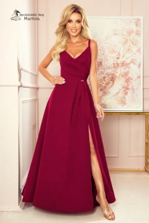 Elegantní vínové dlouhé šaty "Betty"