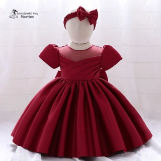 Vínové krátké šatičky pro malé holčičky "Agátka" 3-36 měs.